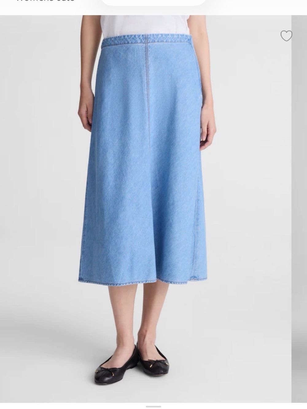 Madewell Airy Denim Slip Midi Skirt Size 26